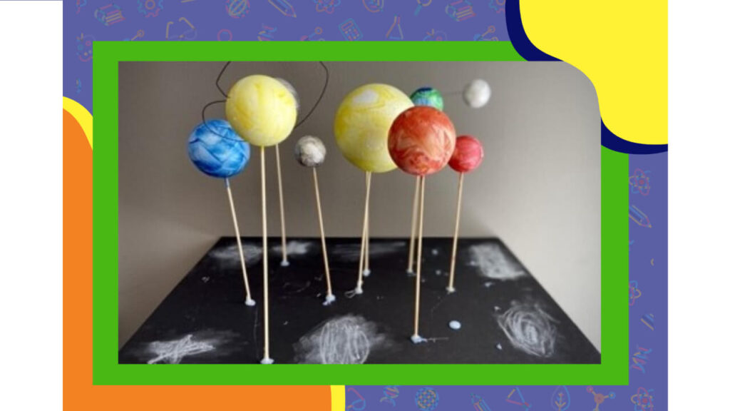 A table with some planets on it