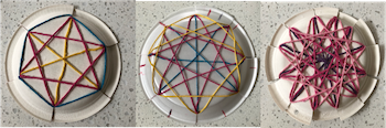 A paper plate with some string on it