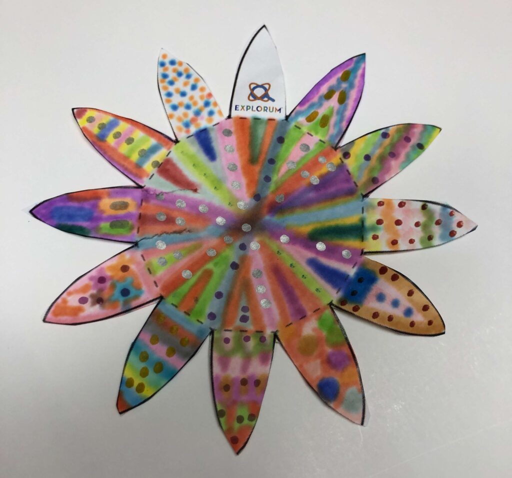 Decorated flower drawing