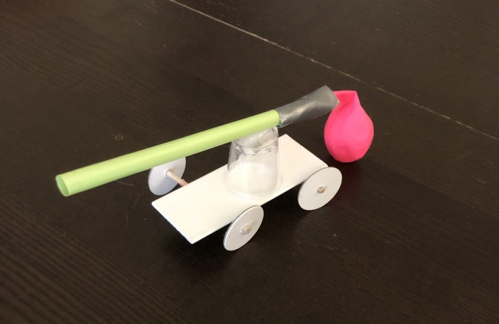 Image of a balloon propelled miniature car