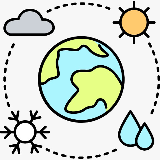 Icône des 4 saisons autour de la terre